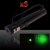 Laser 302 5Pcs 250mW 532nm Flashlight Style Green Laser Pointer Pen with 18650 Battery
