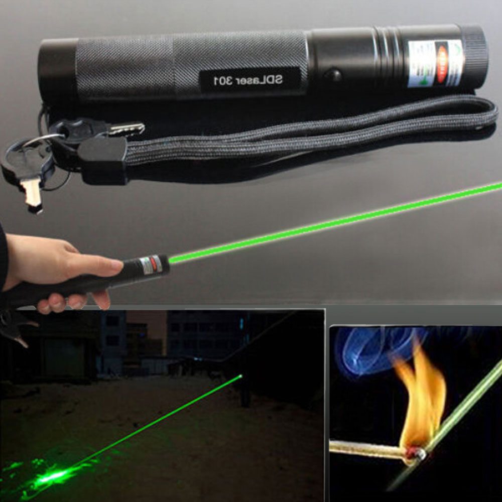 301 500mw Green Light High Power Laser Pointer Kit Black