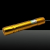 400mW 532nm Starry Sky Style Green Beam Light Focusing Check Pattern Laser Pointer Pen with Strap Golden