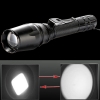 Cree XM-L 1 * T6 2 * 18650 1800LM White Light 5-Mode impermeável Lanterna Focusable Preto