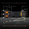 T6 2000lm Attack Heads + Akustischer Alarm LED Weiß Taschenlampe Schwarz