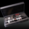 800mw 405nm de alta potência Handheld Roxo Laser Beam Laser Pointer Pen com cabeças de laser / Chaves / trava de segurança / Bat