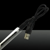 5-en-1 5mW 405 nm haz láser púrpura USB puntero láser con cable USB y láser dirige el blanco