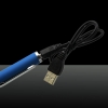 5-en-1 200mw 405 nm haz láser púrpura USB puntero láser con cable USB y Laser Heads Azul