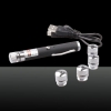 LT-LT-532 5-in-1 200mW Mini USB Green Light Laser Pointer Pen Black