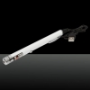 1mW 650nm Red Beam Light Starry Rechargeable Laser Pointer Pen White with 4pcs Laser Heads