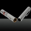 1mW 650nm Red Beam Light Starry Light Style Middle-open Laser Pointer Pen with 5pcs Laser Heads Silver