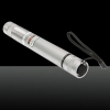 150mW 532 nm Grün-Lichtstrahl-Licht-justierbare Fokus Tailcap Wiederaufladbare geraden Laser-Zeiger-Feder-Silber-Schalter
