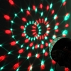18W 6-LED 6-Farben-Kristall-Kugel geformt Rotating-Stadiums-Licht mit USB-Flash-Drive & Fernbedienung schwarz