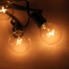G40 25 Lâmpada LED ao ar livre Quintal Lamp Luz Corda com lâmpada fio Verde Transparente & Silver
