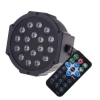 18-LED Red & Green & Blue Luz Voice Control Parcan lâmpada do projetor com controle remoto Preto