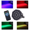 18-LED Red & Green & Blue Light Commande vocale Parcan lampe de projecteur avec le contrôleur à distance noir