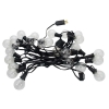G40 25-LED ampoule extérieure cour lampe lampe chaîne avec fil de lampe noir transparent et argent