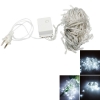 10M 100 LED Fêtes de Noël Décoration 8 Modes de travail White Light étanche Light cordes (Plug US Standard)
