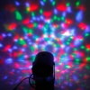 LT-W511 Weihnachtsballroom Home Decoration RGB-Licht Dreh-LED-Stadiums-Licht mit MP3-Player und Fernschalter Schwarz