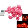 Festival de Navidad Marswell 20-LED Rose de la decoración en forma de cadena de luz LED de luz blanca cálida con batería Rojo