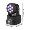 100W a 7 LED RGBW Auto / Controllo sonoro DMX512 Illuminazione rotativa nero