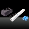 5000mW 450nm Blue Light Single-point Style Zoomable Dimmable Stainless Steel Cigarette Lighter Laser Pointer Silver