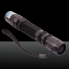 5000mW 450nm Luz Zoomable Regulável azul de aço inoxidável Isqueiro Laser Pointer Preto