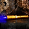 Uking ZQ-J9 5000mW 445nm blaue Lichtstrahl Single Point Zoomable Laser-Pointer Pen Kit Goldene
