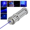 Uking ZQ-15 2000mW 445nm blaue Lichtstrahl Single Point Zoomable Laser-Zeiger-Feder-Silber