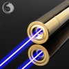 Uking ZQ-15B 10000mW 445nm blaue Lichtstrahl-5-in-1-Zoomable High Power Laser-Pointer Pen Kit Goldene