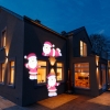 Kshioe LED Conversione automatica Babbo Natale LED Decorazione natalizia Paesaggio esterno Lampada prato inglese Spina rossa e verde