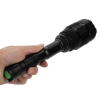 Laser-Taschenlampe 2000LM High Power 1000m Beleuchtungsabstand mit 2 Stück 18650 Batterien & Universal-Ladegerät weißes Licht