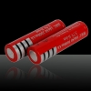 2Pcs Ultrafire 18650 Batteries rechargeables 3.7V 3000mAH Rouge