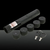 50MW Professional Red Light Laser Pointer with 5 Heads & Box Black