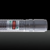 5mW Extension-Tipo fuoco Verde Dot modello Facula Laser Pointer Pen con 18650 Argento batteria ricaricabile