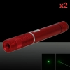 2Pcs 500MW Beam Green Laser Pointer (1 x 4000mAh) Rojo
