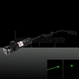Cabeça Laser 100mW Verde Raio de Luz Plano Gun Sighter Preto