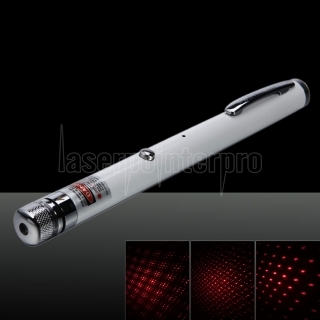 100mW Red Beam Starry USB Charging Laser Pointer Pen White