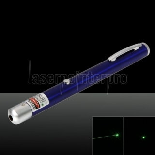 5mW 532nm verde luz de la viga de punto único recargable lápiz puntero láser azul