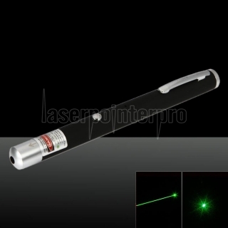 50mW 532nm fascio verde chiaro a punto singolo ricaricabile Penna puntatore laser Nero