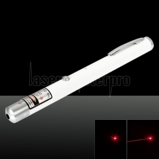 1mW 650nm Red feixe de luz recarregável de ponto único Laser Pointer Pen Branco