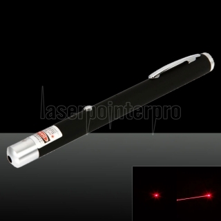 100mW 650nm Red Fascio di luce a un punto ricaricabile Laser Pointer Pen Nero