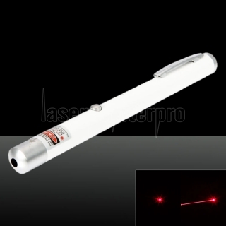100mW 650nm Red feixe de luz único ponto recarregável Laser Pointer Pen Branco