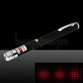 200mW 650nm Red feixe de luz recarregável estrelado Laser Pointer Pen Preto