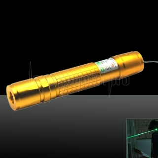 LT-01 100mW 532nm Check Pattern Single-point Green Beam Light Focusable Laser Pointer Pen Golden