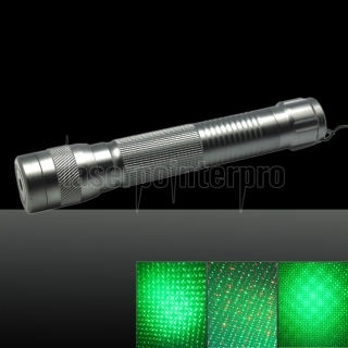 LT-WJ228 100mW 532nm Dual-color Beam Light Zooming Laser Pointer Pen Kit Silver