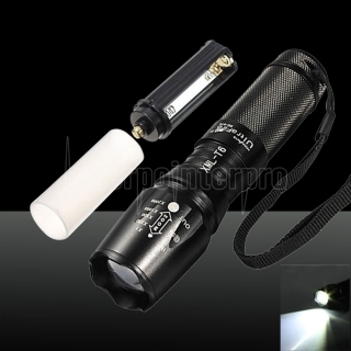 LT XM-L 1*T6 1000LM White Light 5-Mode Waterproof Flashlight Black