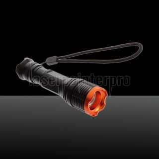 Cree XM-L 1*T6 1800LM White Light 5-Mode Waterproof Focusable Flashlight Black