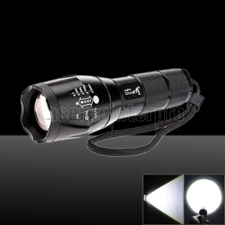 XM-L Cree 1 * L2 1200lm White Light 5-Mode étanche lampe de poche focalisable Noir