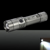 XM-L LED Bombilla pequeña 2000lm Luz blanca Tres modos Foco ajustable Zoom Aleación de aluminio Linterna gris
