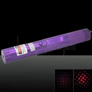 500mW 650nm Red Raio de Luz Zooming Laser Pointer Pen com Chaves Roxo