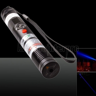 800mw 405nm High Power Handheld Lila Laser Beam Laserpointer mit Laser Heads / Tasten / Safety Lock / Akku Schwarz