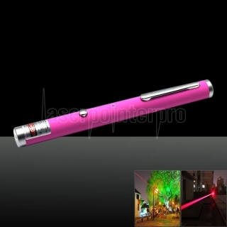 50mw 650nm Red Laser Beam Single-ponto Laser Pointer Pen com Pink cabo USB