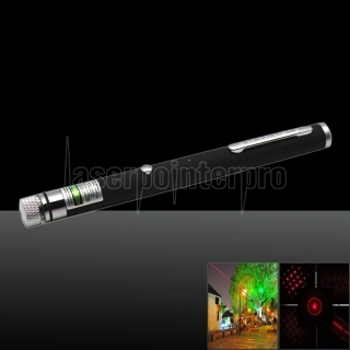 5-in-1 50mw 650nm Red Laser Beam USB Laser Pointer Pen with USB Cable and Laser Heads Black 